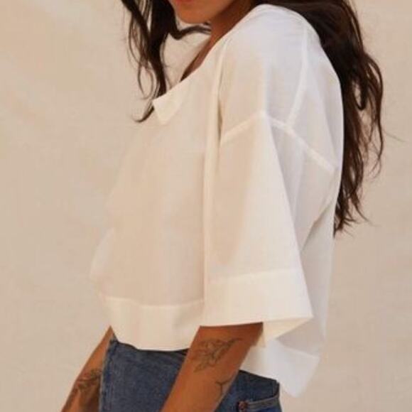 Sugar Candy Mountain Lupine Cotton Blend V-Neck White Top Womens Size XS Small - Picture 3 of 10